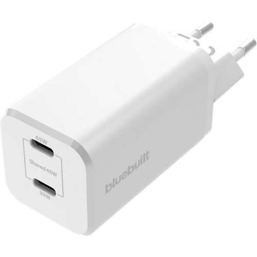 Tweedekans BlueBuilt Power Delivery Oplader met 2 Usb C Poorten 65W Wit Tweedehands