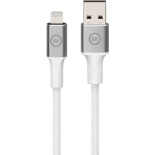 Tweedekans BlueBuilt Usb A naar Lightning Kabel 3m Nylon Wit Tweedehands
