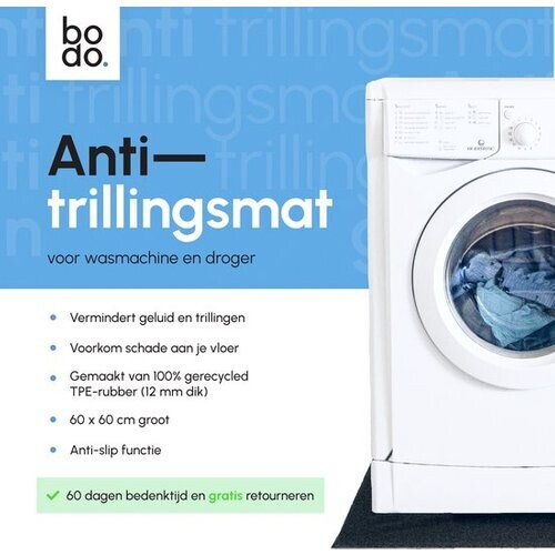 Tweedekans Bodo® Anti Trillingsmat Wasmachine en droger - 60x60x1.2cm Tweedehands