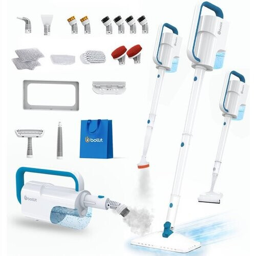 Tweedekans BOLLIT 20-in-1 Stoomreiniger 1550W Lichtgewicht – Steam Cleaner – Handstomer – Kledingstomer – Handstoomreiniger – Tapijtreiniger – Dieptereiniging voor Vloeren, Tegels, Badkamer, Ramen & Textiel – Zetelreiniger – Vlekkenreiniger – 120°C Tweedehands