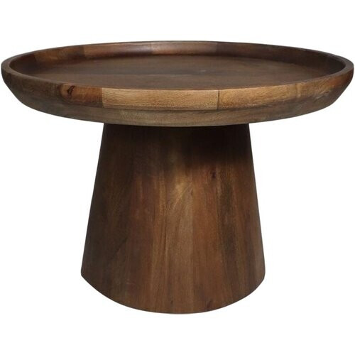 Tweedekans Boox Bijzettafel Drum - Mangohout - Matt Bruin - 60 x 60 x 40 cm Tweedehands