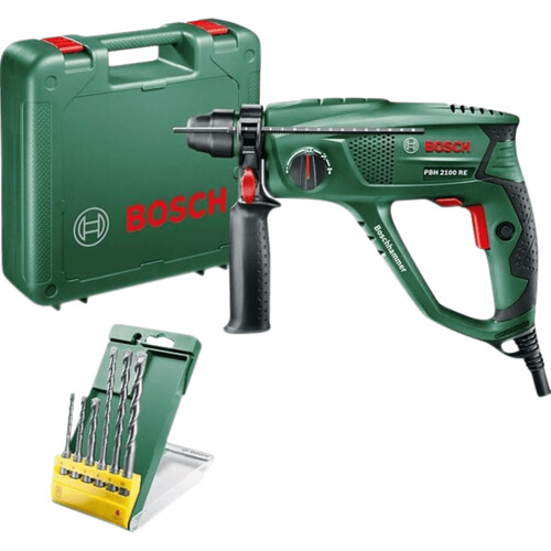 Tweedekans Bosch PBH 2100 RE + borenset Tweedehands