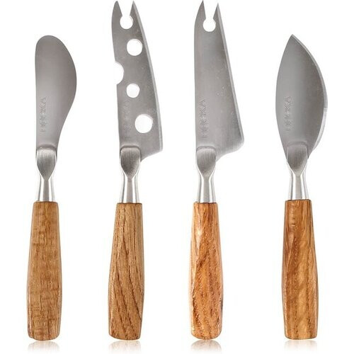 Tweedekans Boska Kaasmessenset Mini Oslo - 4-delig - Eikenhout en RVS - Voor Alle Kaassoorten Tweedehands