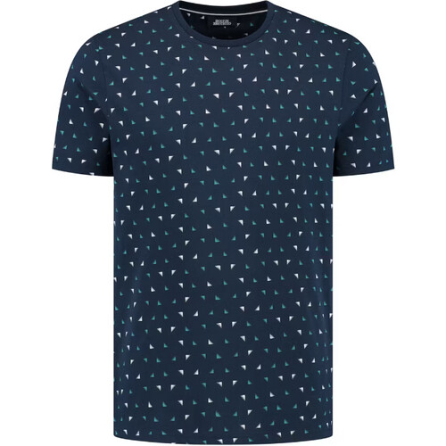 Tweedekans Boston Brothers All Over Print T-Shirt | Heren Navy Maat L Tweedehands