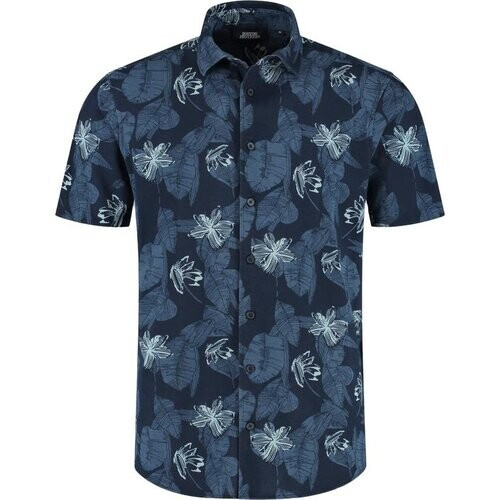 Tweedekans Boston Brothers AOP Pique Shirt - Navy - maat M Tweedehands