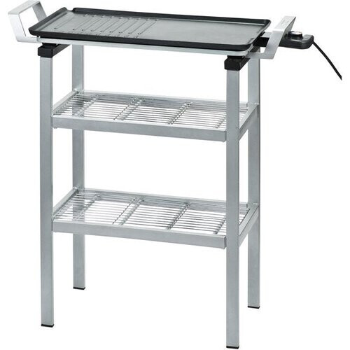 Tweedekans Bourgini Multi plate - Bak/Grill apparaat met onderstel - 56x30 cm - BBQ - Teppanyaki bakplaat ook voor binnen op tafel - Anti-aanbaklaag Tweedehands