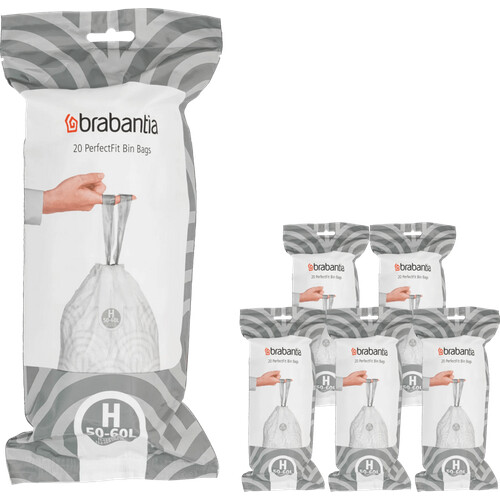 Tweedekans Brabantia Vuilniszakken Code H - 50-60 Liter (120 stuks) Tweedehands
