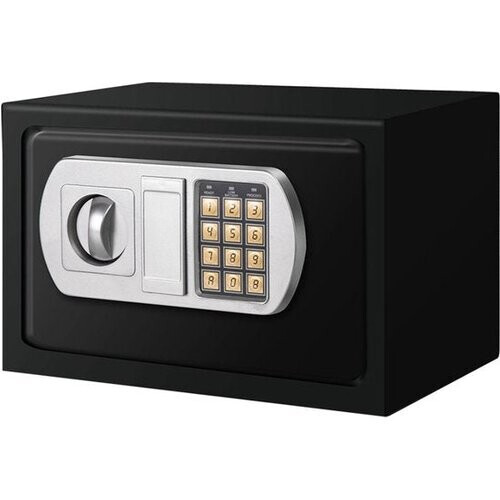 Tweedekans BRASQ Elektrische Kluis Zwart - 31x20x20 cm - Cijferslot - incl. Bevestigingsmateriaal - Geldkist - geldkluis - Geldkistje met cijferslot Tweedehands