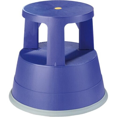 Tweedekans BRASQ Opstapkrukje Comfort Blauw ST200 - Verrijdbaar - Draagvermogen 150 kg - Opstapkruk - Opstapje - Opstapkrukje volwassenen - Olifantenvoet Tweedehands