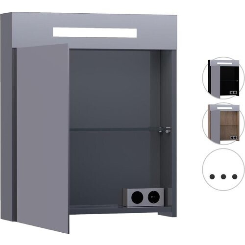 Tweedekans Brauer Double Face 60 Spiegelkast - 60 cm - Black Diamond - Linksdraaiend Tweedehands