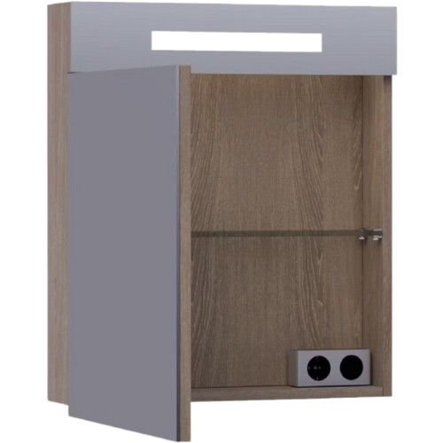 Tweedekans Brauer Spiegelkast 2.0 - 60 x 70 cm - Legno viola - Linksdraaiend Tweedehands