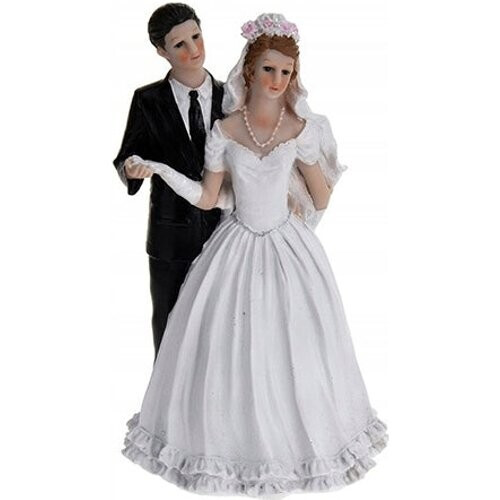 Tweedekans Bruiloftspaar - Beeldje - Handgemaakt - Polystone - 29cm Hoog Tweedehands