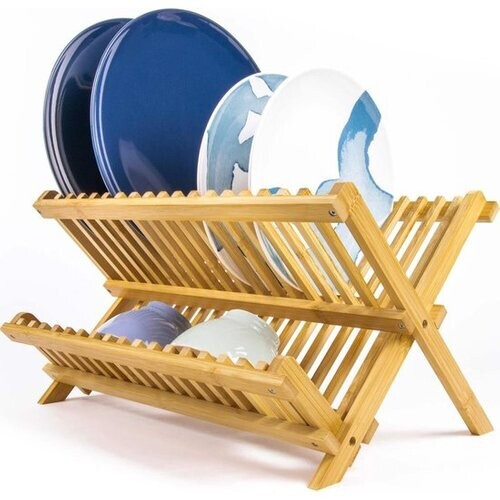 Tweedekans Budu Afdruiprek - Afdruiprekje van bamboe hout - Afdruiprek voor afwas - Vaatwasrek - Keukenrek - Inklapbaar - Opvouwbaar - Tweedehands