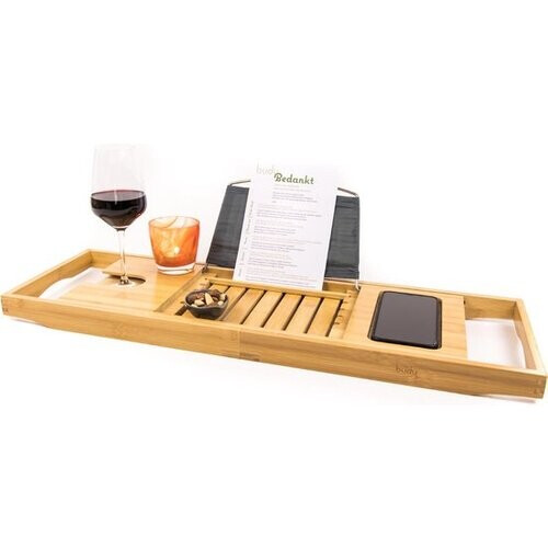 Tweedekans Budu Badplank Bamboe - Badplank voor in bad - Verstelbaar badrek - Houten badplank - Badrekje - Badplank hout - 70-105 cm Tweedehands