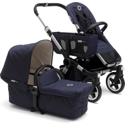 Tweedekans Bugaboo Donkey Classic+ Mono Kinderwagen - 5 Punts Veiligheidsgordel - Verstelbare Leuning - Navy Tweedehands