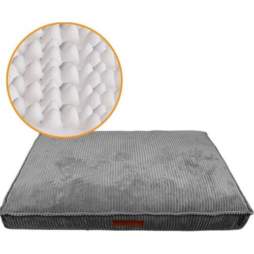Tweedekans By Cee Cee Orthopedisch Hondenkussen - Orthopedische Hondenmand – Royal Collection Hondenbed – Ribstof - Grijs - 100x70 - Bubble Foam Tweedehands