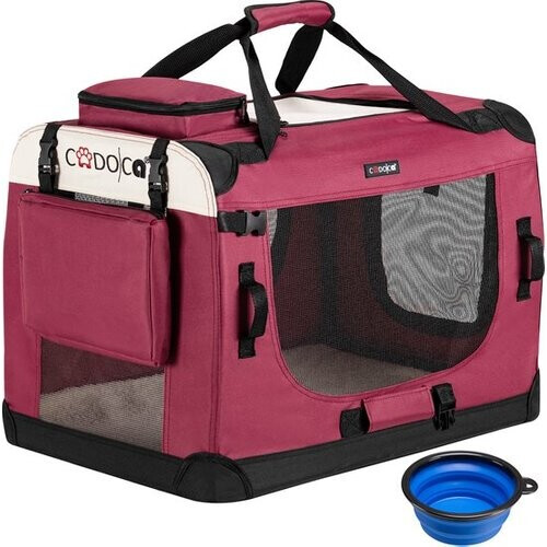 Tweedekans Cadoca Honden & Katten Reismand M - 60x43x45cm - Donker Rood Tweedehands