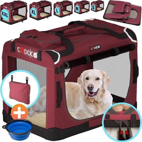 Tweedekans Cadoca Honden & Katten Reismand S - 51x35x36cm - Donker Rood Tweedehands