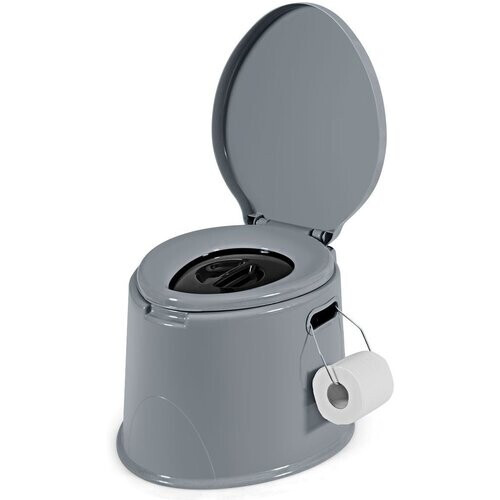 Tweedekans Camping Toilet Draagbaar Reistoilet Mobiel Toilet met Uitneembare Emmerinzet grijs Tweedehands