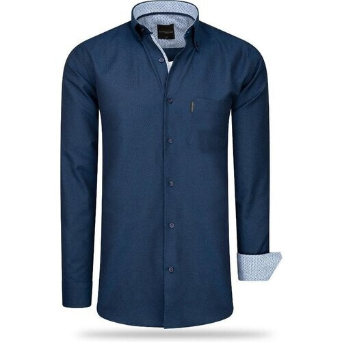 Tweedekans Cappuccino - Heren Overhemd - Borstzakje - Navy Tweedehands