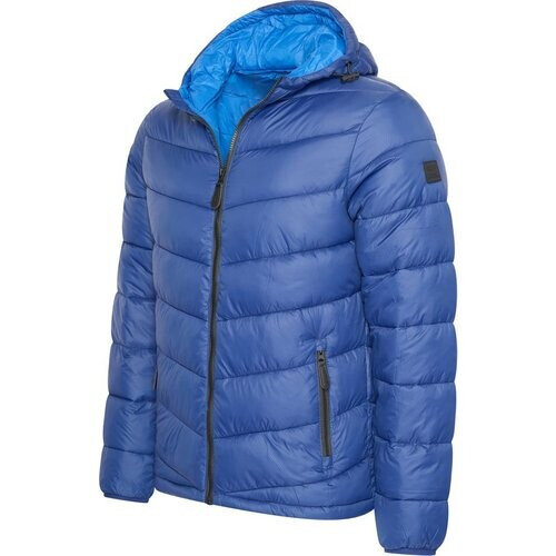 Tweedekans Cappuccino Italia - Heren Jas winter Hooded Puffer Jacket - Blauw - Maat S Tweedehands