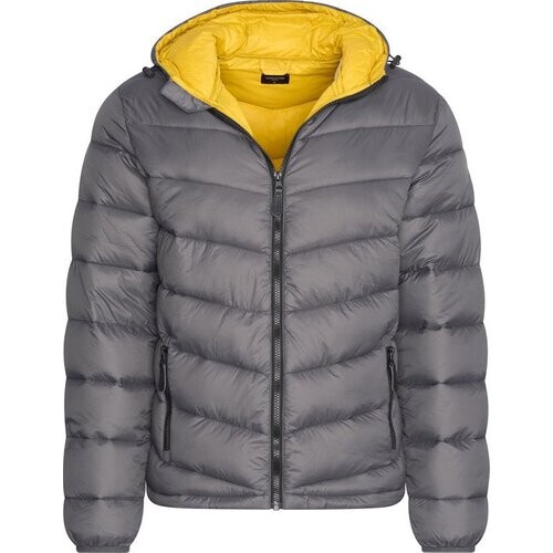 Tweedekans Cappuccino Italia - Heren Jas winter Hooded Winter Jacket Antraciet - Grijs - Maat S Tweedehands