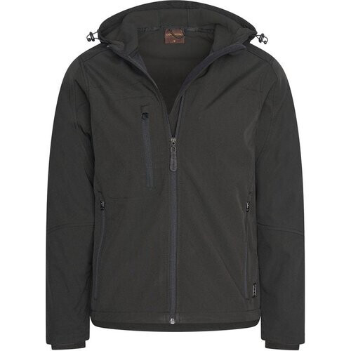 Tweedekans Cappuccino Italia - Heren Outdoorjas Softshell Hooded Jacket - Zwart - Maat S Tweedehands