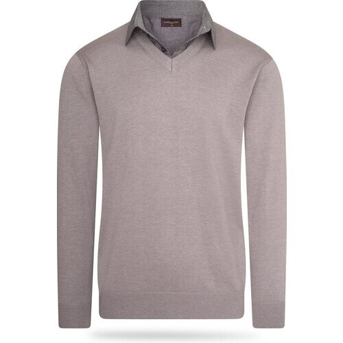 Tweedekans Cappuccino Italia - Heren Trui Mock Pullover - Grijs - Maat L Tweedehands