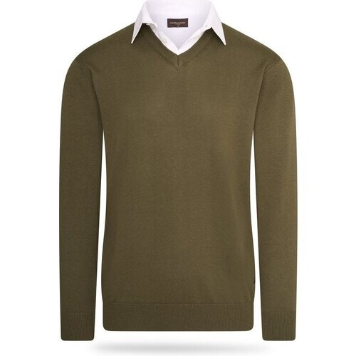 Tweedekans Cappuccino Italia - Heren Trui Mock Pullover - Groen - Maat XL Tweedehands