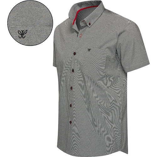 Tweedekans Cappucino - Bronte Overhemd Korte Mouw – Vichy Black (Maat M) Tweedehands