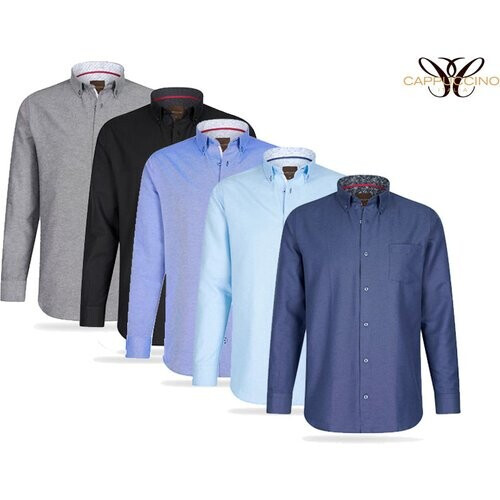 Tweedekans Cappucino Overhemd - Lange Mouwen - Navy - Maat XL Tweedehands