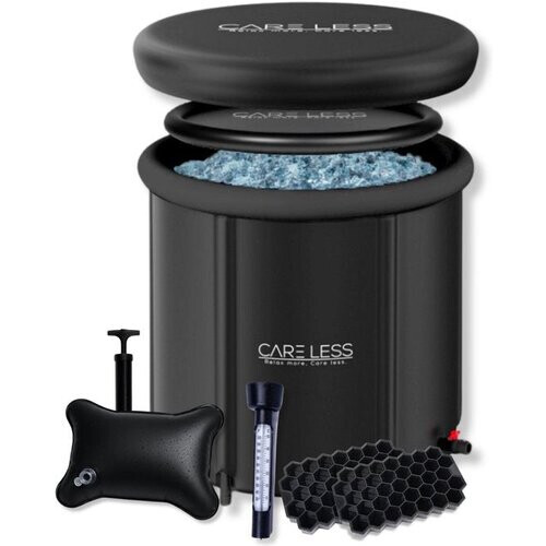Tweedekans Care Less - IJsbad XL - Opvouwbare Badkuip - Zitbad - Dompelbad - 85CM - Inklapbaar en met Hoes - Inclusief Pomp en Afvoerslang - Zwembad - Bath Bucket - Zwart Tweedehands