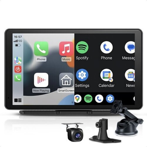 Tweedekans CarMe CarPlay Scherm - 7 Inch - Achteruitrijcamera 6 Meter - Apple CarPlay & Android Auto (Draadloos) - Touchscreen - Navigatiesysteem auto Tweedehands