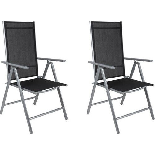 Tweedekans Casaria - Aluminium Tuinstoel 2 stuks Inklapbaar - Zilver Tweedehands