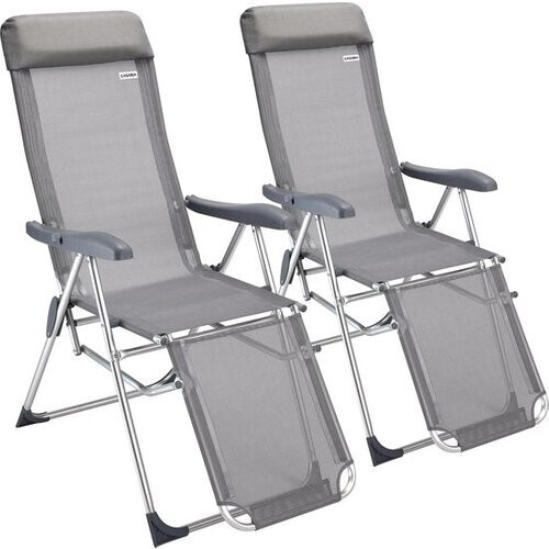 Tweedekans Casaria Aluminium Tuinstoel - 2 Stuks Verstelbaar - Grijs Tweedehands