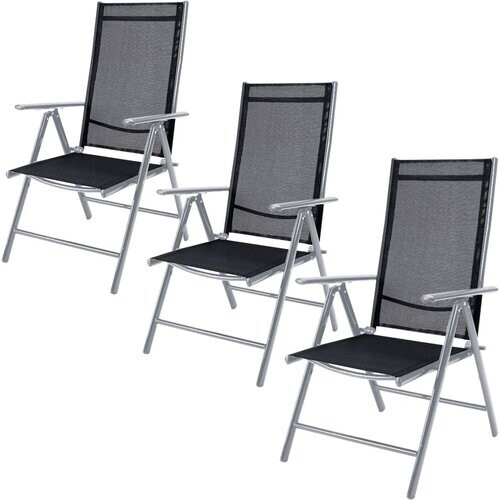 Tweedekans Casaria Aluminium Tuinstoelen - 3 stuks - Inklapbaar - Zilver Tweedehands