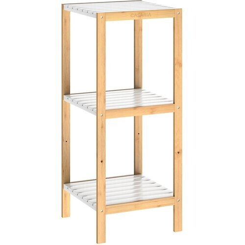 Tweedekans Casaria Badkamermeubel - Bamboe - 3 planken - 80 x 34 x 33cm - Wit Tweedehands