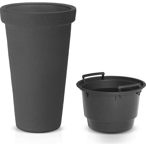 Tweedekans Casaria Bloempot - XXL Rond 42l Hoog Rond Vorstbestendig - Antraciet Tweedehands