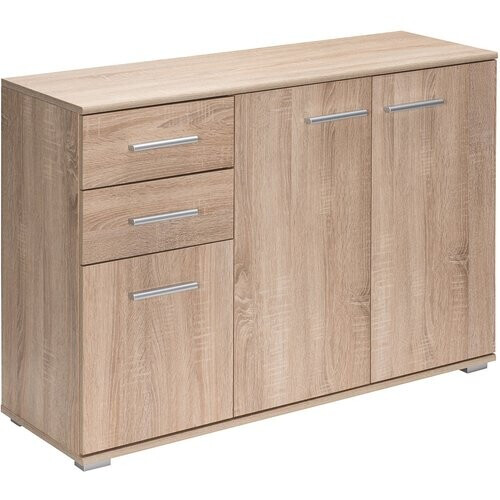 Tweedekans Casaria Dressoir Alba – 3 Deuren 2 Laden MDF - 107x75x35 cm Eiken Tweedehands
