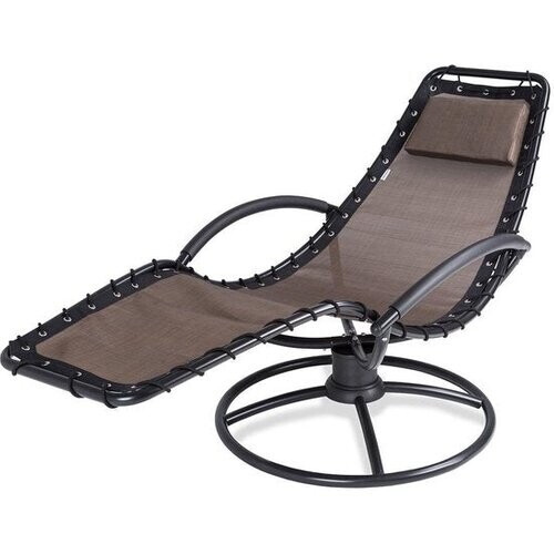 Tweedekans Casaria Ligstoel Eve - 360° Draaibaar incl. Kussen - Mokka Tweedehands