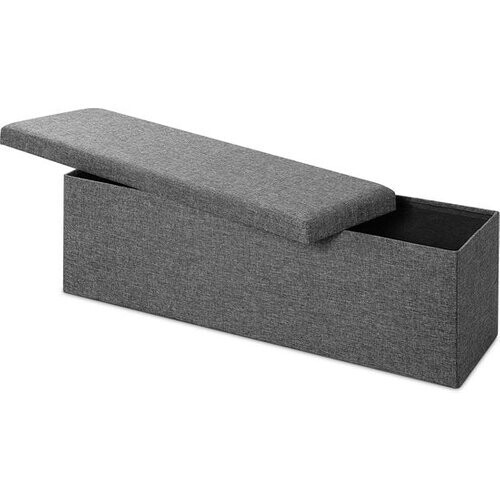 Tweedekans Casaria Opbergbank - 115x40x40cm Opvouwbaar 131L Stof – Grijs Tweedehands