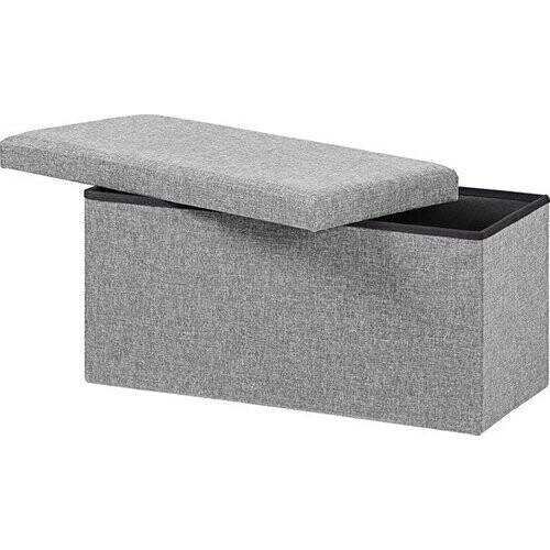 Tweedekans Casaria Opbergbank – 80x40x40cm Opvouwbaar Kunstleer 100L - Grijs Tweedehands