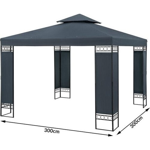 Tweedekans Casaria Paviljoen Lorca 3x3m - UV-bescherming 50+ Metaal - Antraciet Tweedehands