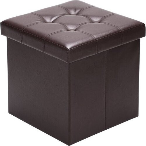 Tweedekans Casaria Poef met Opbergruimte - 40x40x40cm 40L Kunstleer – Bruin Tweedehands