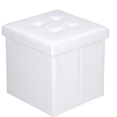 Tweedekans Casaria Poef met Opbergruimte - 40x40x40cm 40L Kunstleer – Wit Tweedehands