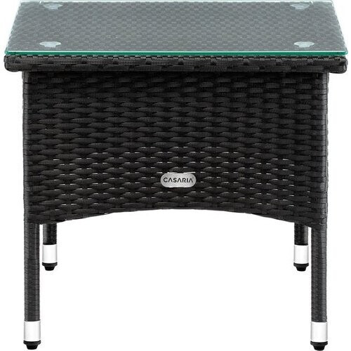 Tweedekans CASARIA Polyrattan Bijzettafel Buiten - 50x50x45cm - Zwart Tweedehands