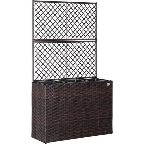 Tweedekans Casaria Polyrattan Bloembak – 3 Bakken/Klimophek - Bruin Tweedehands