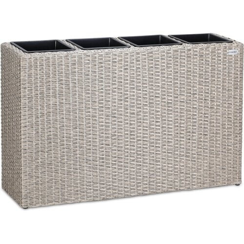 Tweedekans Casaria Polyrattan bloembak crème 95x27x60cm Tweedehands