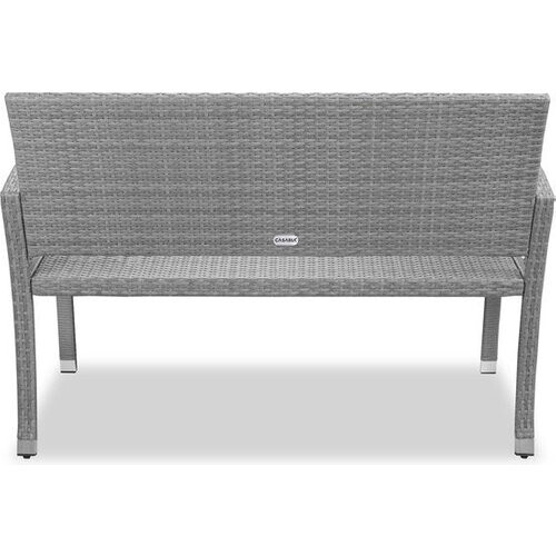 Tweedekans Casaria Polyrattan Tuinbank - 2-Zits UV-bestendig - Grijs Tweedehands