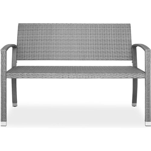 Tweedekans Casaria Polyrattan Tuinbank - 2-Zits UV-bestendig - Grijs Tweedehands